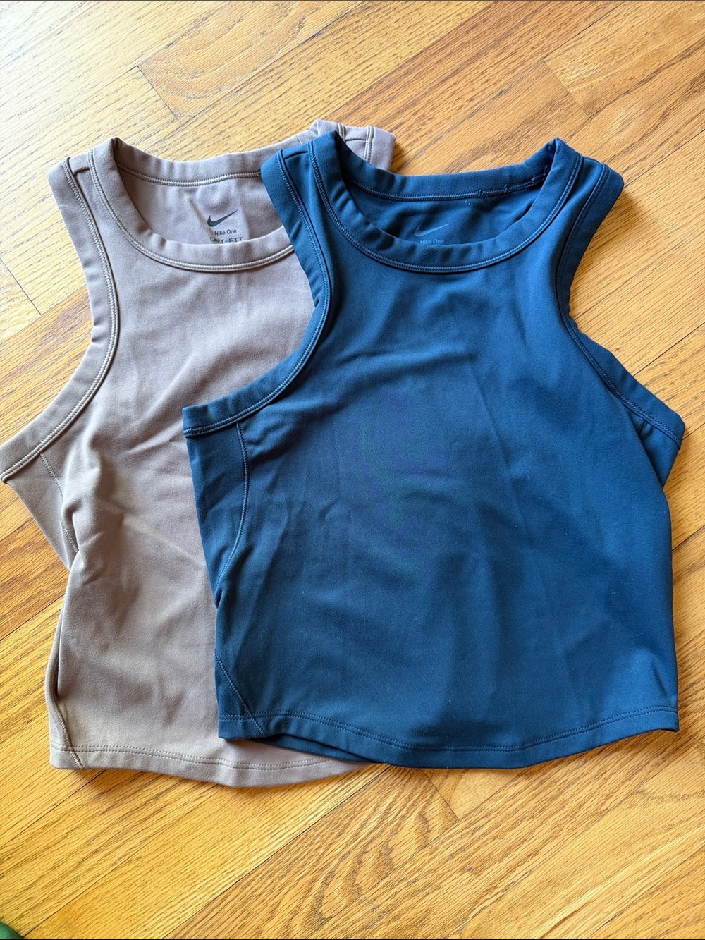 Nike Dri Fit Tank Tops in Navy and Taupe - Pack of 2